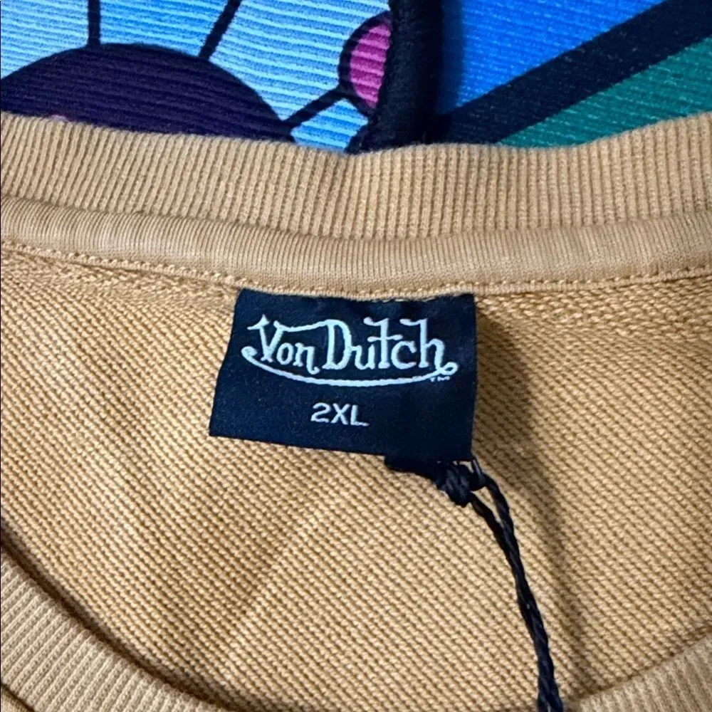 Von Dutch Mustard French Terry Crew Neck